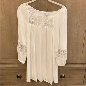 Joie Crochet Silk Dress White XS